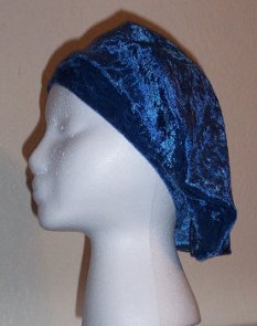 Royal Blue Beret from Crushed Panne'