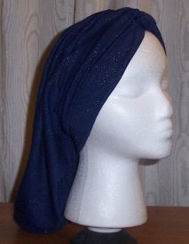 Rayon Snood in Sparkly Blue, twist